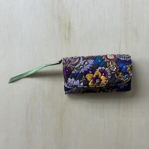 Vera Bradley Wallet Womens One Size Multicolor Floral Quilted Cotton Wristlet